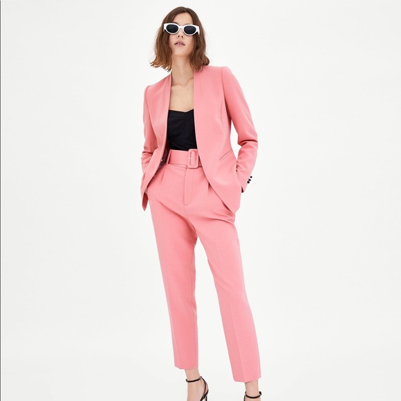 zara basic pink jacket